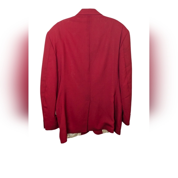 vintage Stafford Red Men's Blazer Gold Insignia Buttons Size 44R. - Picture 2 of 12